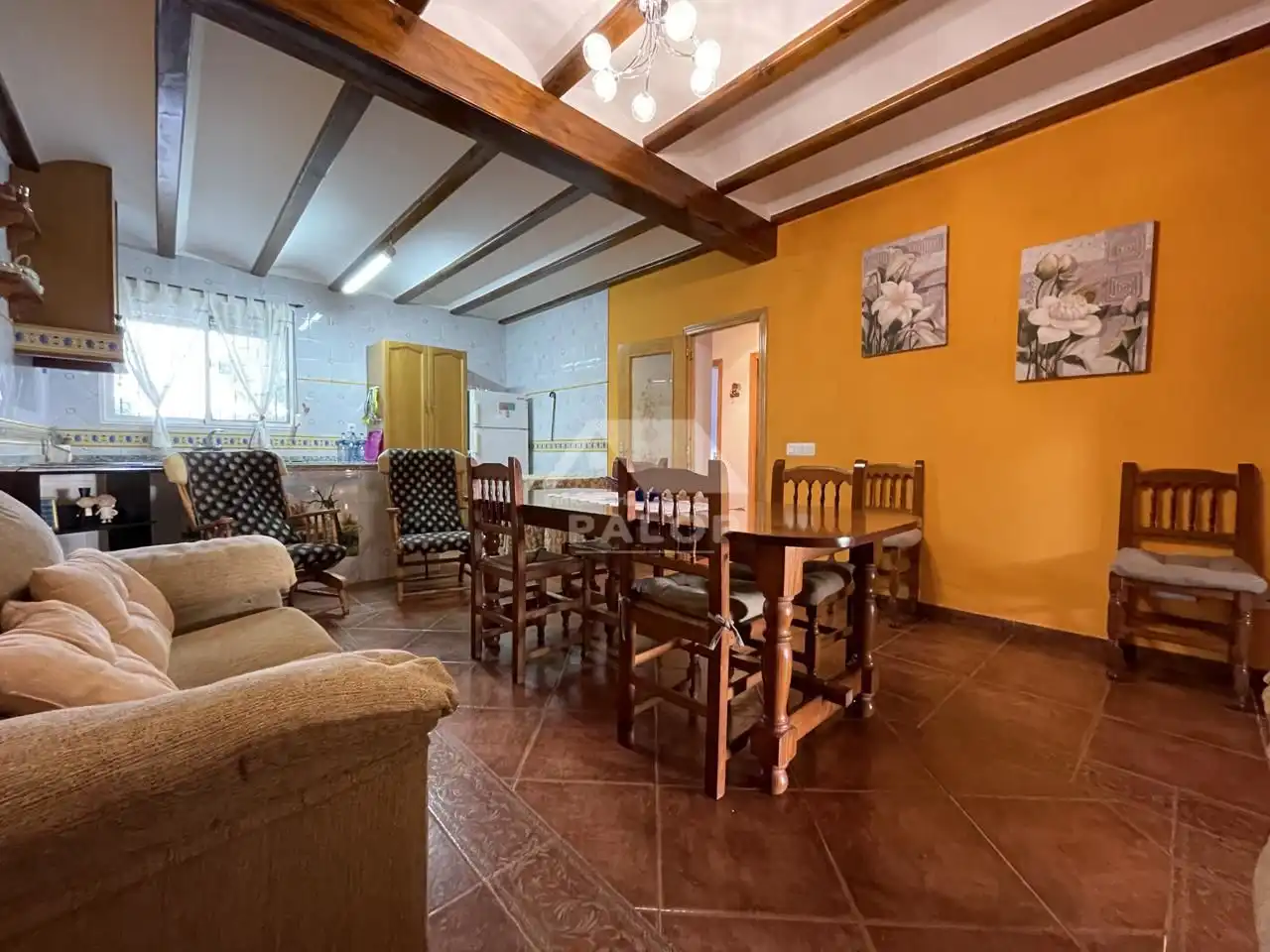 Comedor de Finca rústica en venta en La Pobla Llarga con Aire acondicionado, Jardín privado y Terraza