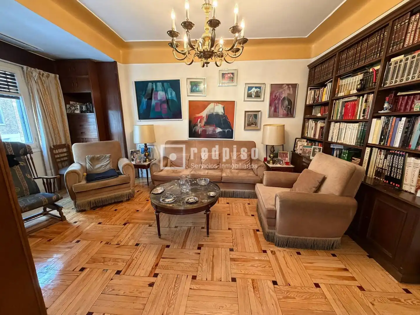 Sala de estar de Piso en venta en Madrid con Calefacción, Parquet y Terraza