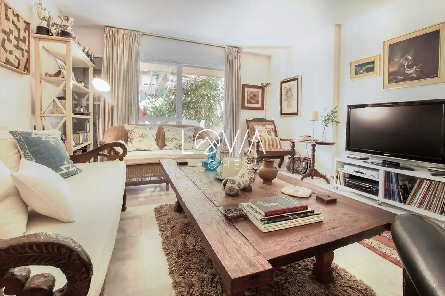 Living room of Flat for sale in Marbella  with Air Conditioner, Terrace and Swimming Pool