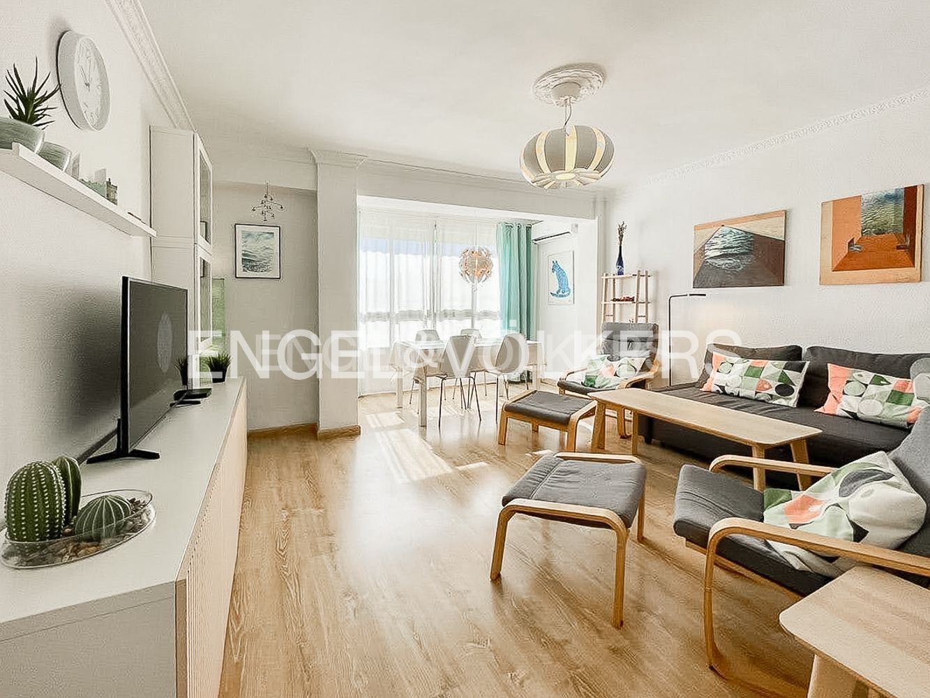 Living room of Apartment to rent in  Valencia Capital  with Air Conditioner, Heating and Parquet flooring