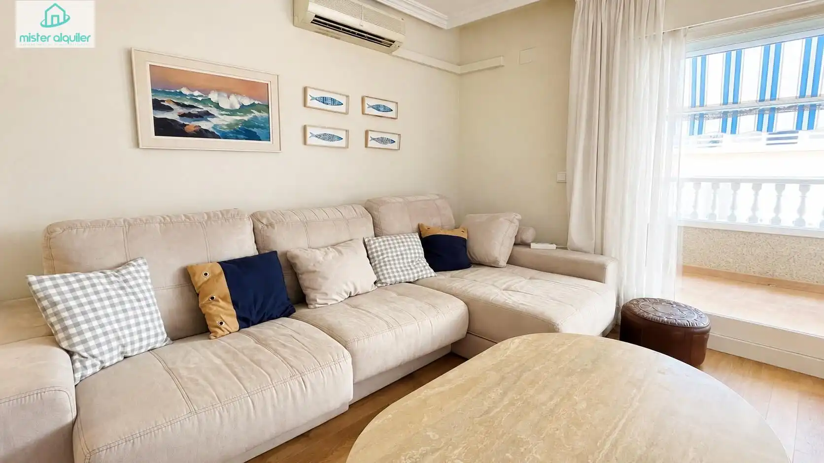 Wohnzimmer von Wohnungen zur Miete in El Campello mit Klimaanlage, Heizung und Terrasse
