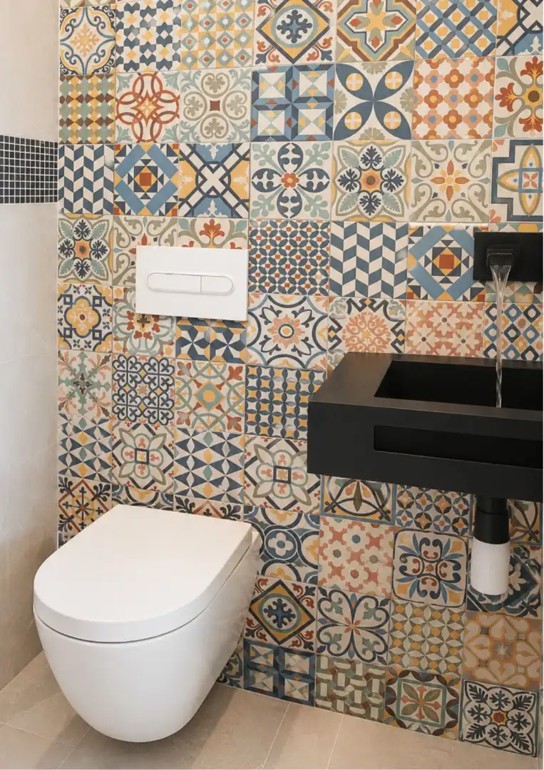 Badezimmer von Einfamilien-Reihenhaus zum Verkauf in Las Ventas de Retamosa mit Klimaanlage, Heizung und Privatgarten