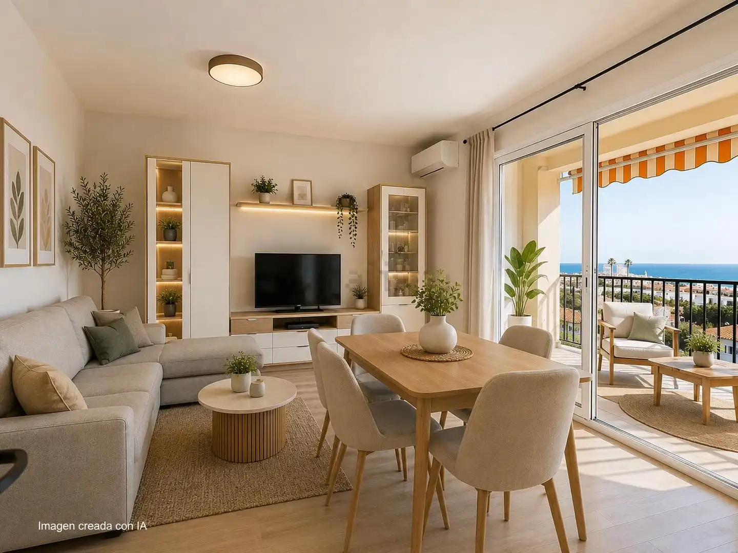 Sala de estar de Casa adosada en venta en Rincón de la Victoria con Aire acondicionado, Calefacción y Terraza
