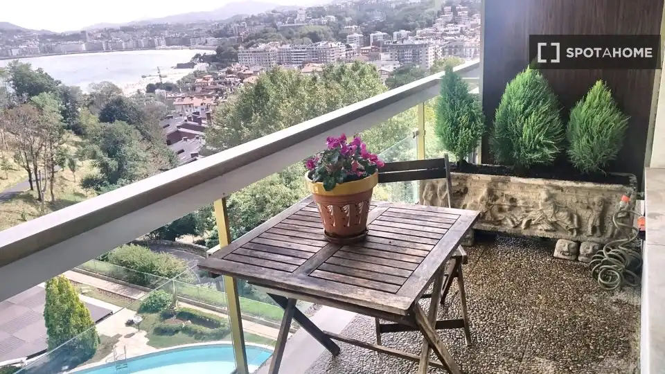 Terrace of Apartments for share in Donostia - San Sebastián   with Air Conditioner, Terrace and Furnished