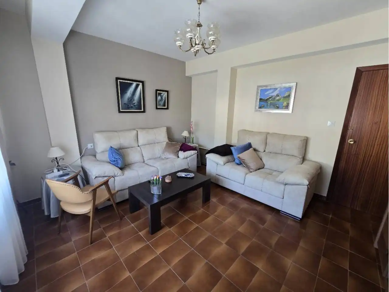 Sala d'estar de Pis en venda en Baleira amb Calefacció, Terrassa i Moblat