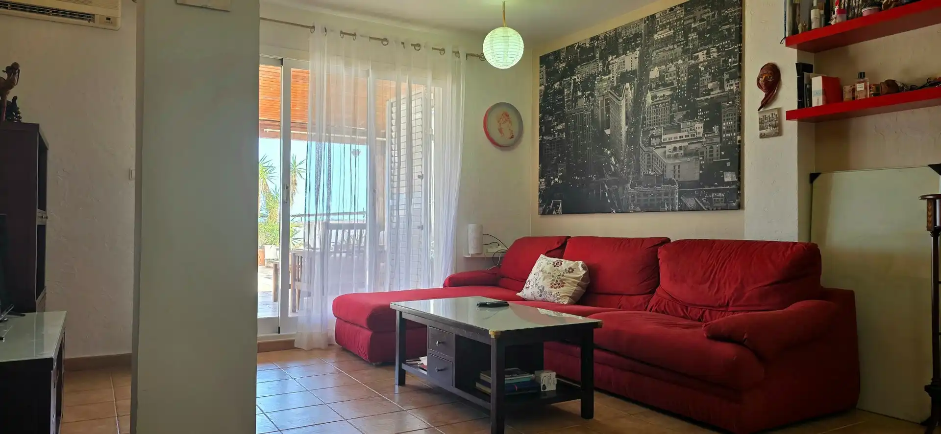 Sala d'estar de Planta baixa en venda en Finestrat amb Aire condicionat, Terrassa i Piscina