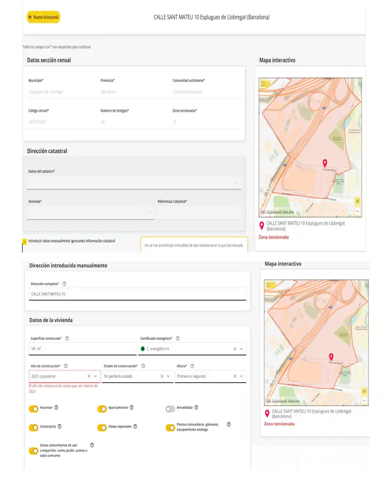 Außenansicht von Wohnung zur Miete in Esplugues de Llobregat mit Klimaanlage, Heizung und Terrasse