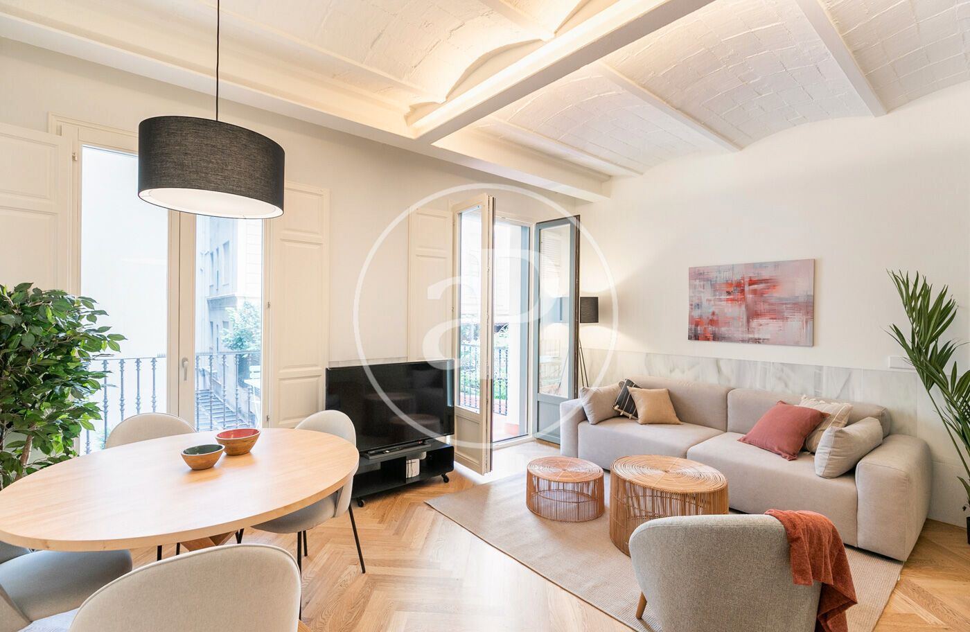 Sala d'estar de Pis de lloguer en  Barcelona Capital amb Aire condicionat, Calefacció i Terrassa