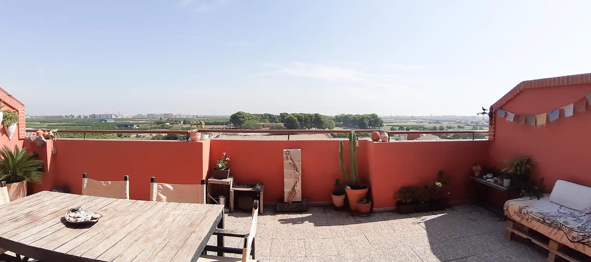 Terrasse von Dachboden zur Miete in Valencia mit Heizung, Terrasse und Möbliert