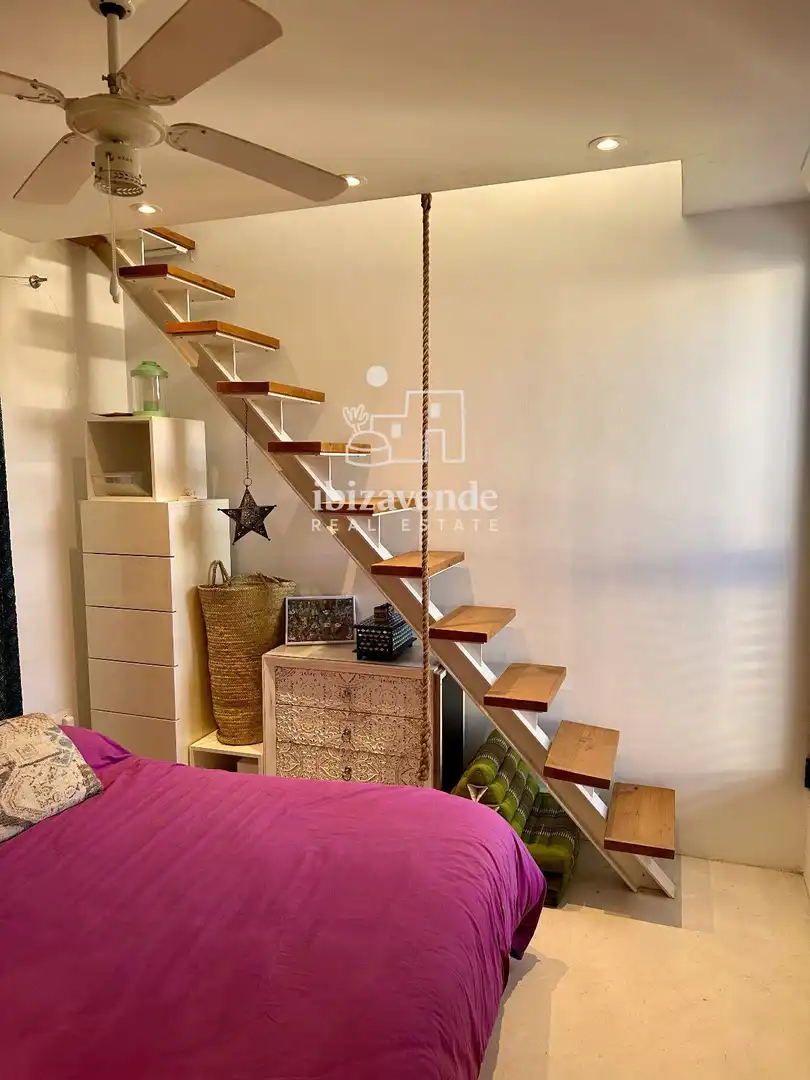 Schlafzimmer von Wohnung zur Miete in Sant Josep de sa Talaia mit Klimaanlage, Terrasse und Möbliert