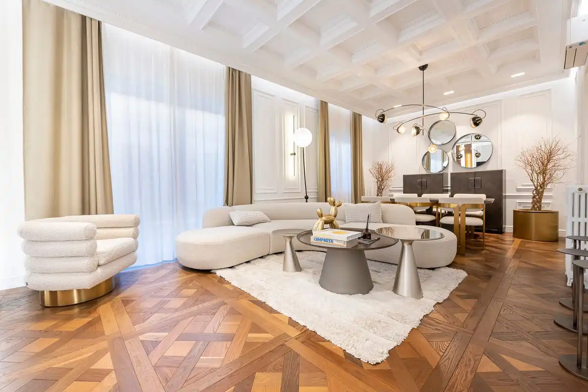 Wohnzimmer von Erdgeschoss zur Miete in Madrid mit Klimaanlage, Heizung und Terrasse