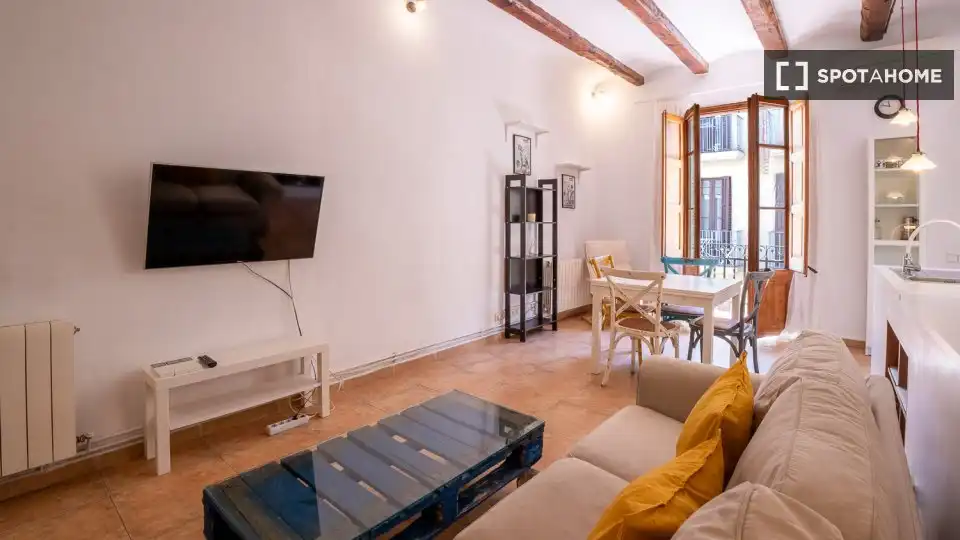 Sala d'estar de Pis de lloguer en Barcelona amb Aire condicionat, Calefacció i Moblat