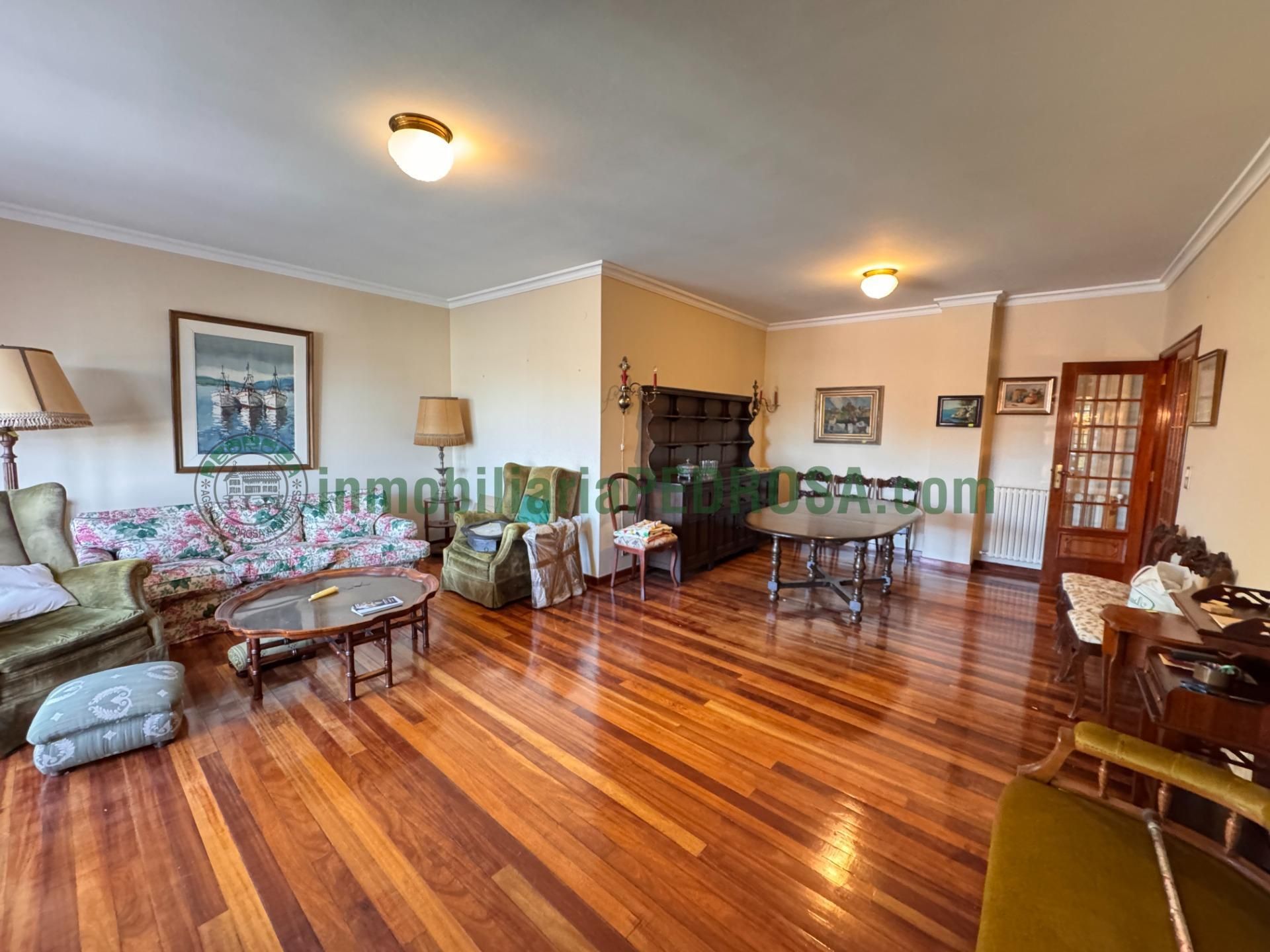 Sala d'estar de Pis en venda en Pontevedra Capital  amb Parquet, Terrassa i Traster