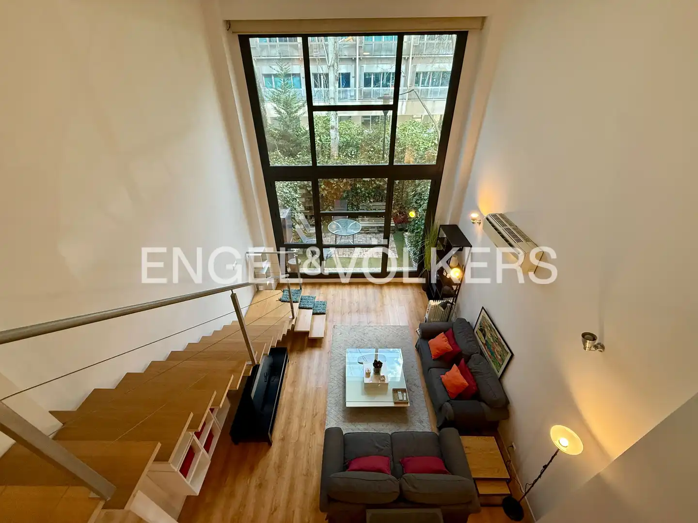 Wohnzimmer von Maisonette zur Miete in Madrid mit Klimaanlage, Heizung und Privatgarten