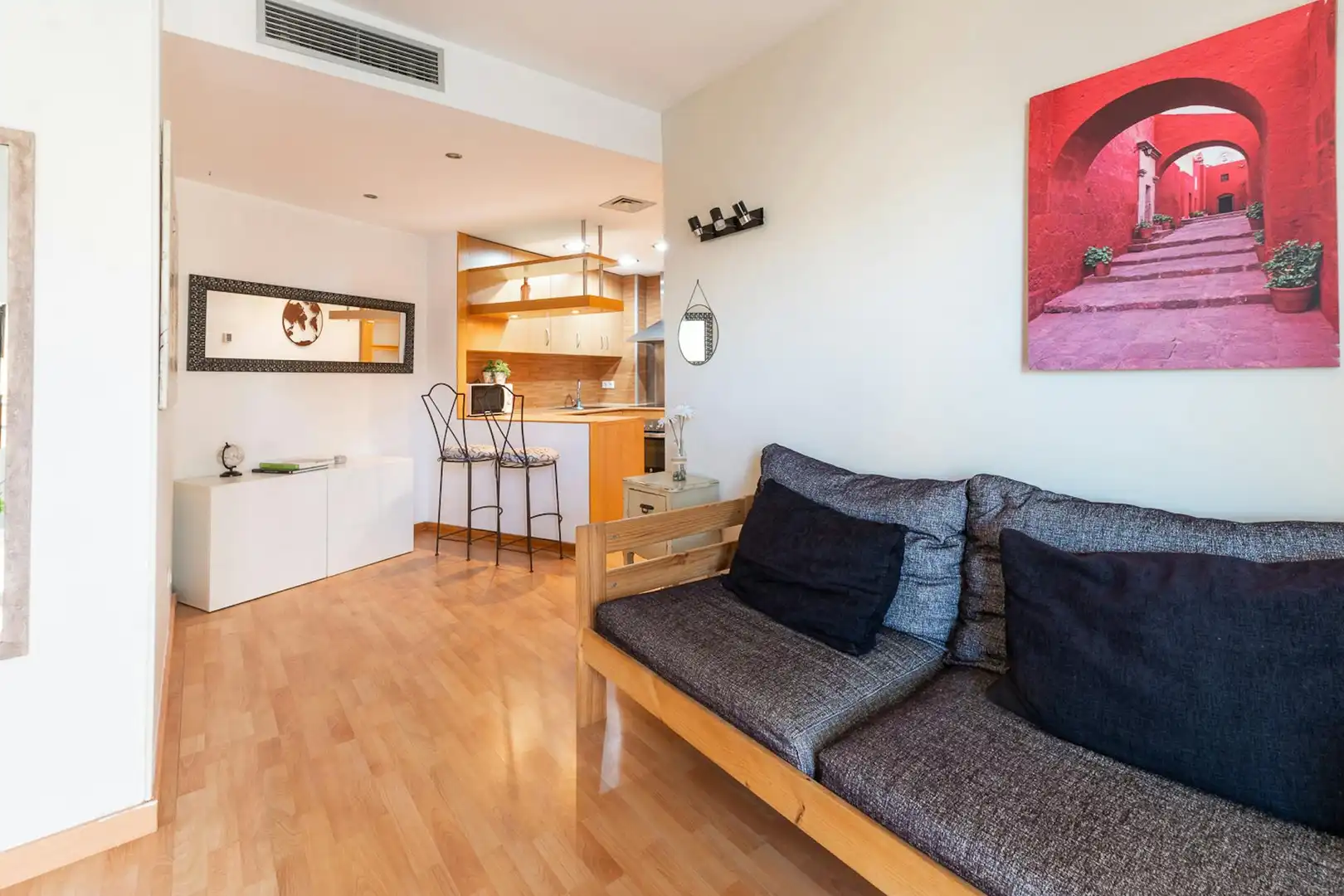 Wohnzimmer von Wohnung zur Miete in Barcelona mit Klimaanlage, Heizung und Möbliert
