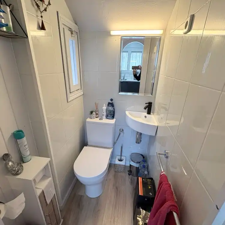 Badezimmer von Haus oder Chalet zum Verkauf in Mont-roig del Camp mit Klimaanlage, Heizung und Privatgarten