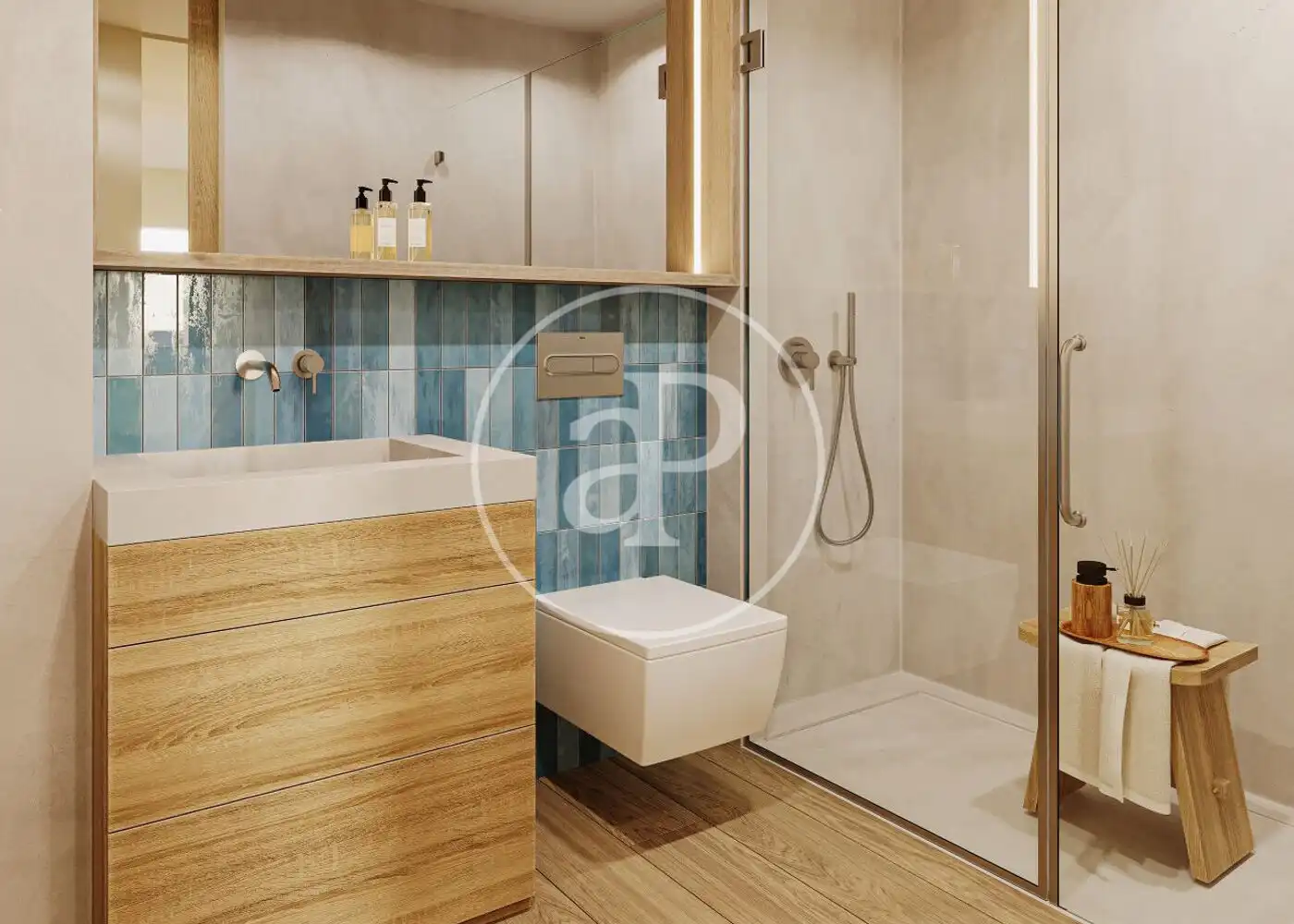 Badezimmer von Wohnung zum Verkauf in Barcelona mit Klimaanlage, Heizung und Terrasse