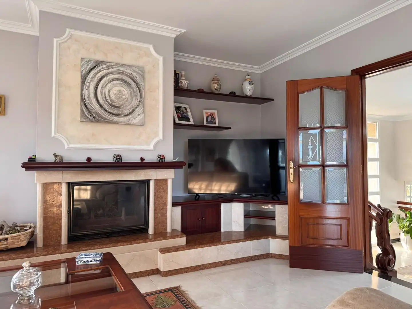 Sala de estar de Casa o chalet en venta en Barro con Calefacción, Jardín privado y Terraza