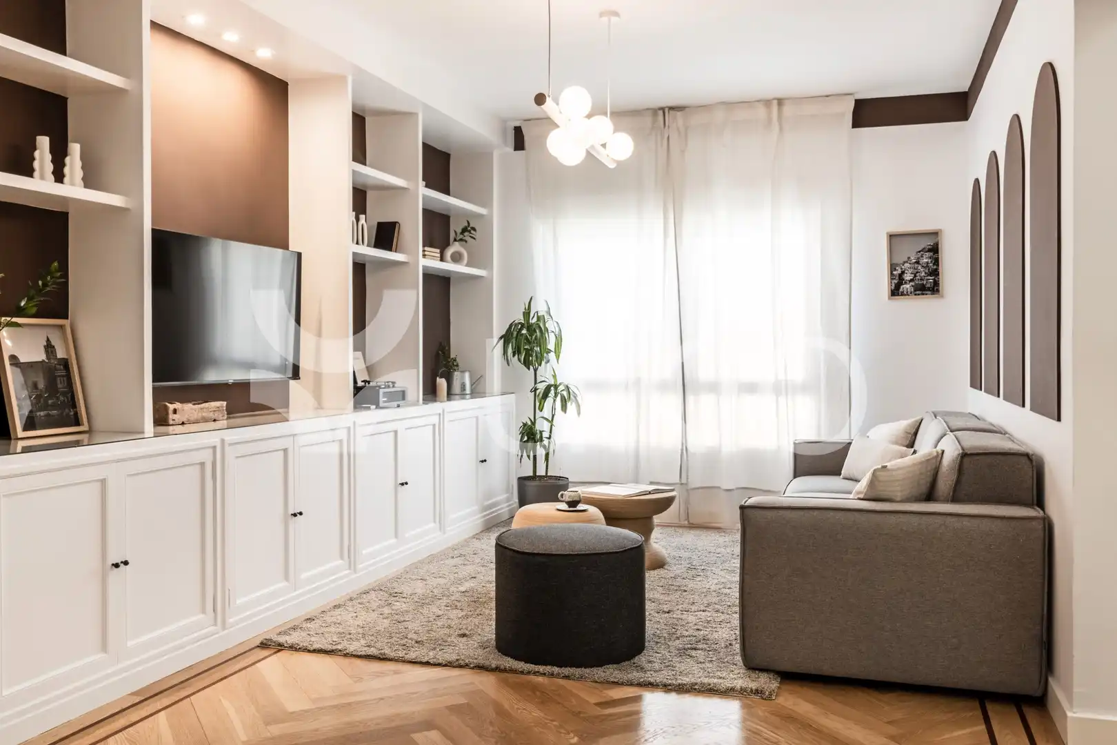 Sala de estar de Apartamento de alquiler en Madrid con Aire acondicionado, Calefacción y Amueblado