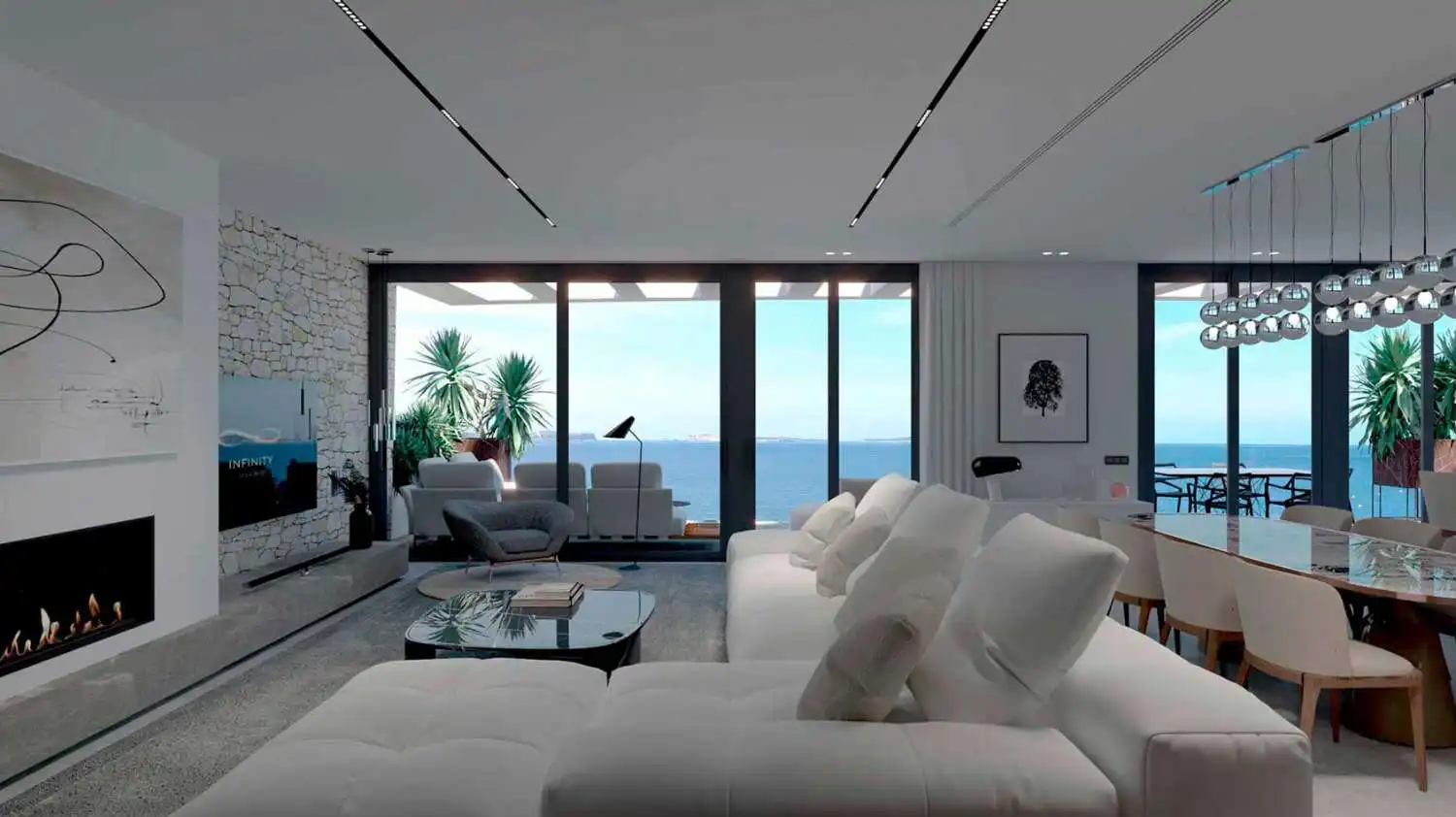 Sala d'estar de Apartament en venda en Sant Antoni de Portmany amb Aire condicionat, Calefacció i Piscina
