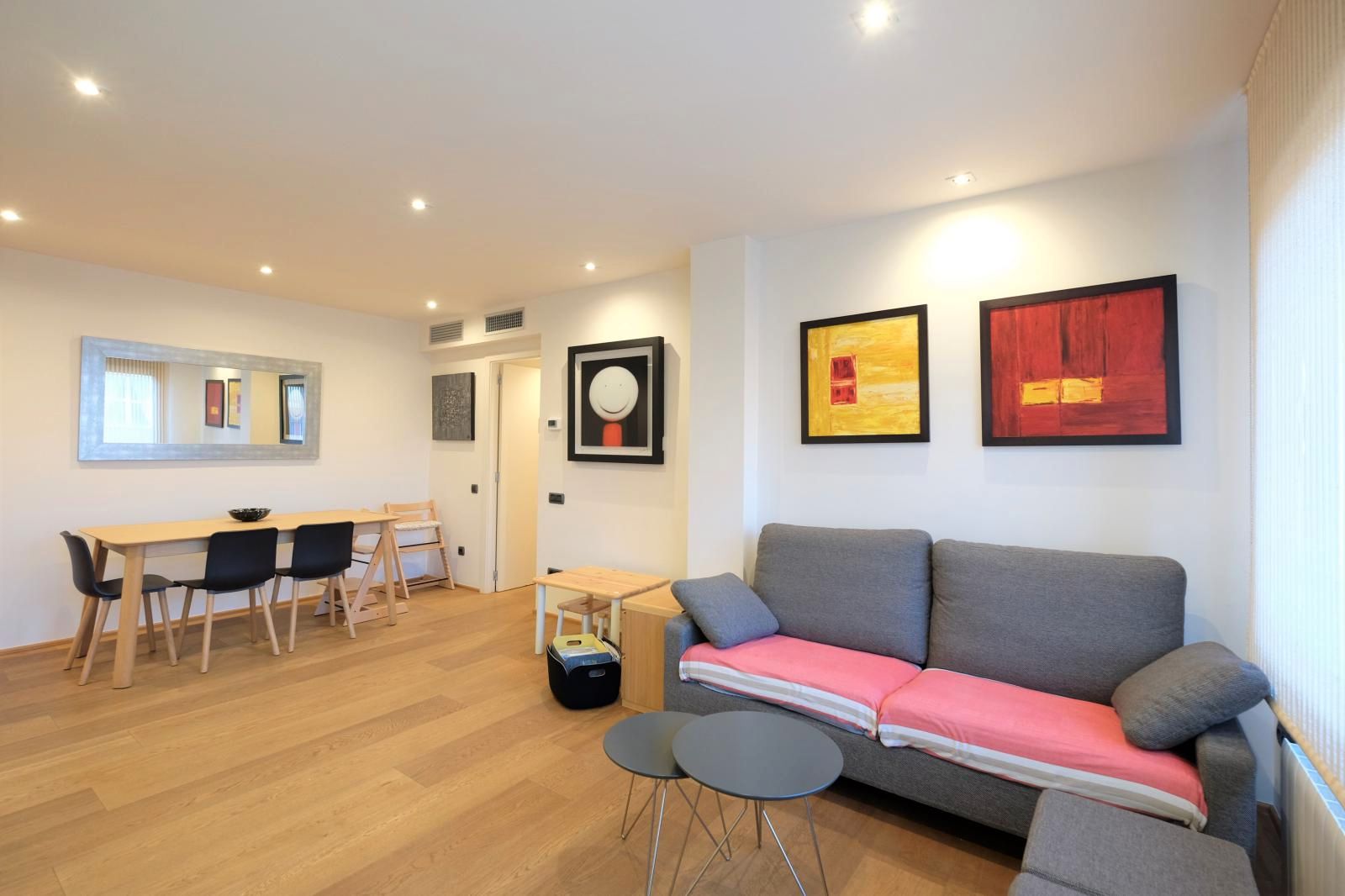 Sala de estar de Piso en venta en  Barcelona Capital con Aire acondicionado, Calefacción y Parquet