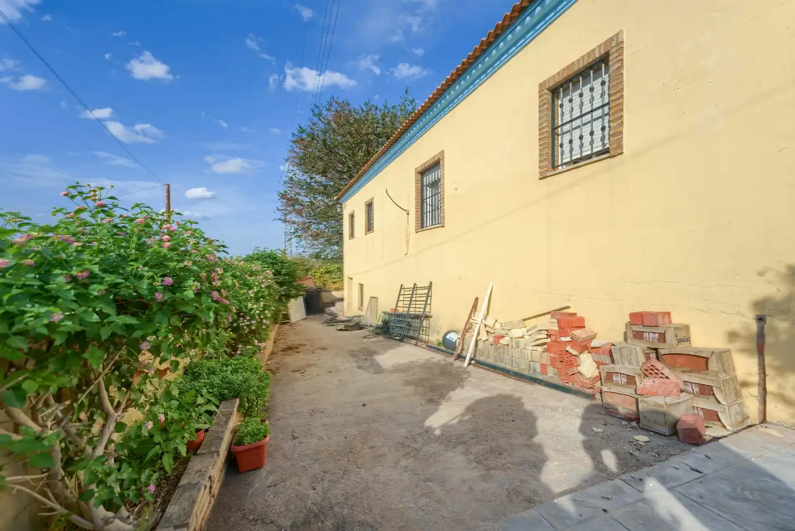 Vista exterior de Casa o chalet en venta en Sanlúcar la Mayor con Aire acondicionado, Calefacción y Jardín privado