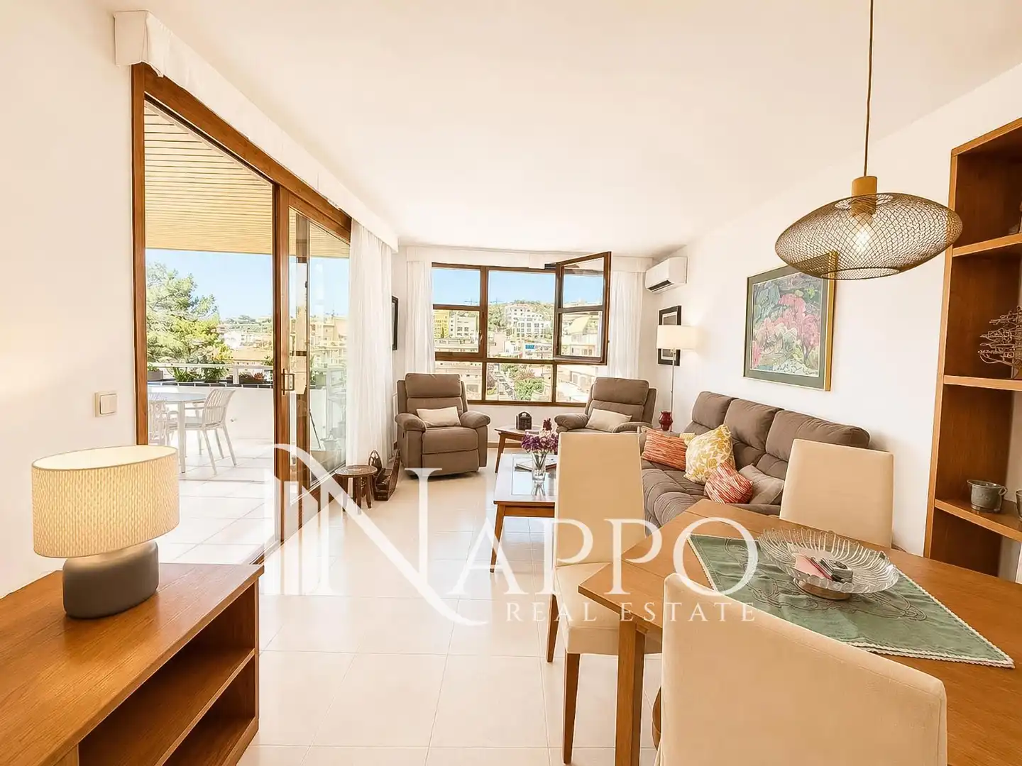 Sala d'estar de Pis de lloguer en  Palma de Mallorca amb Aire condicionat, Calefacció i Terrassa