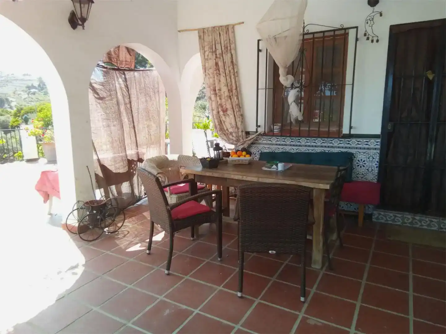 Terrace of Flat for rent in Cómpeta  with Air Conditioner, Private garden and Swimming Pool