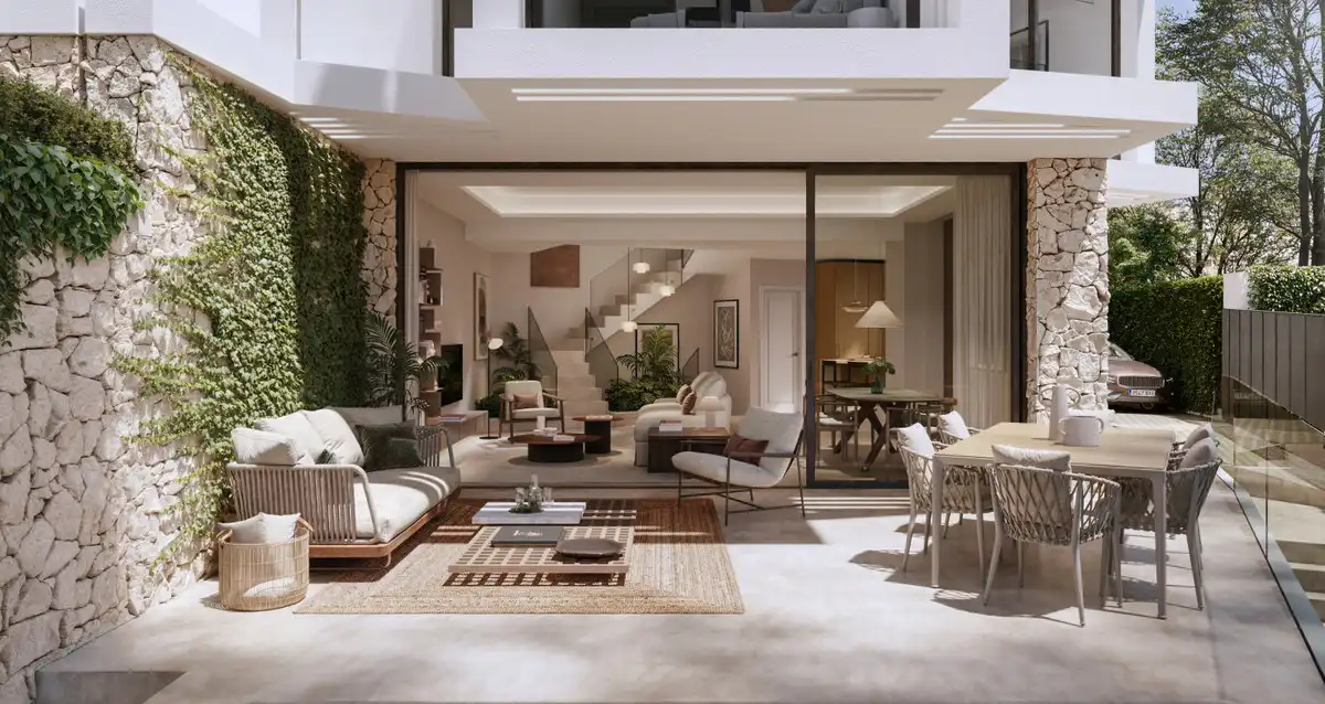Sala de estar de Casa adosada en venta en Málaga