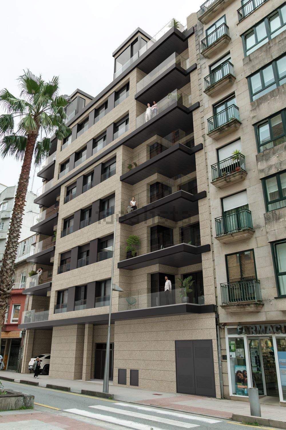 Vista exterior de Pis en venda en Pontevedra Capital  amb Calefacció, Parquet i Terrassa