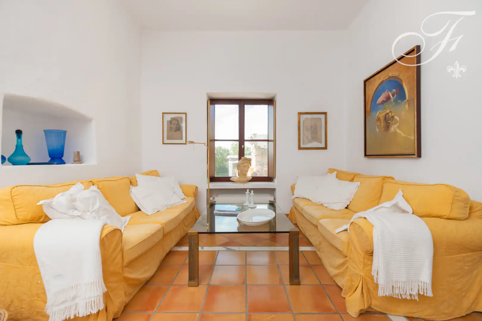 Sala d'estar de Finca rústica en venda en Sant Antoni de Portmany amb Calefacció, Jardí privat i Terrassa