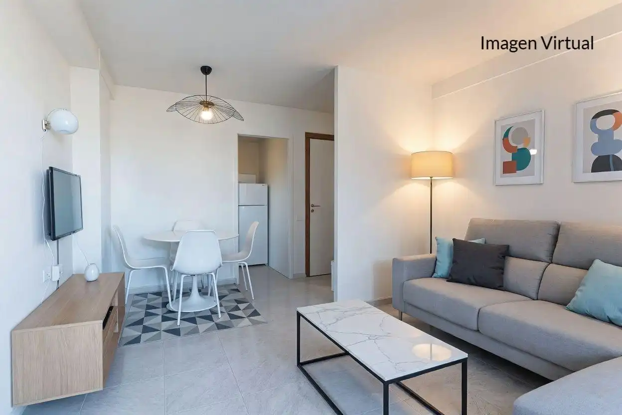 Wohnzimmer von Wohnung zum Verkauf in Benalmádena mit Klimaanlage, Terrasse und Gemeinschaftspool