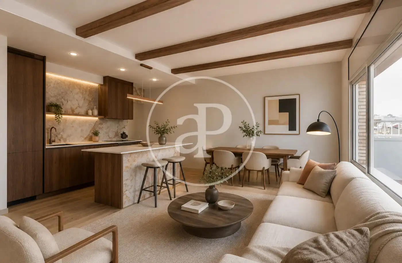 Sala de estar de Ático en venta en Barcelona con Aire acondicionado, Calefacción y Terraza
