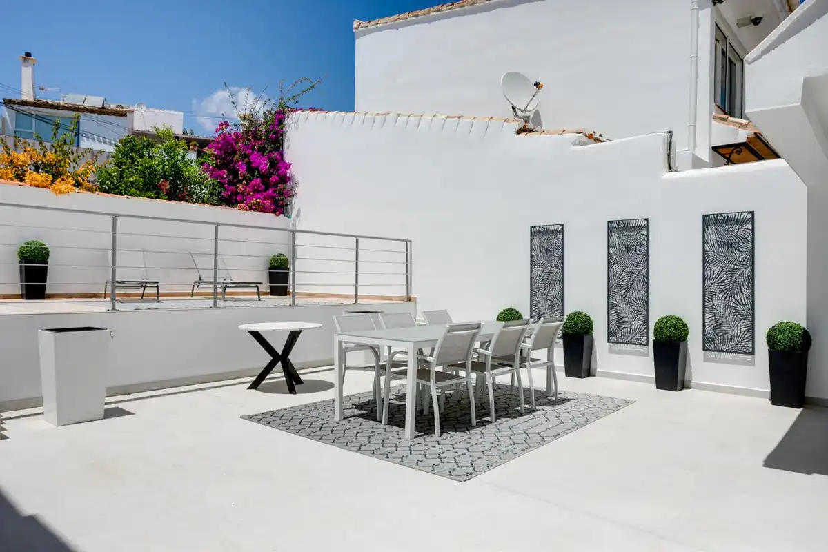Terrassa de Casa o xalet en venda en Manilva amb Aire condicionat, Jardí privat i Terrassa