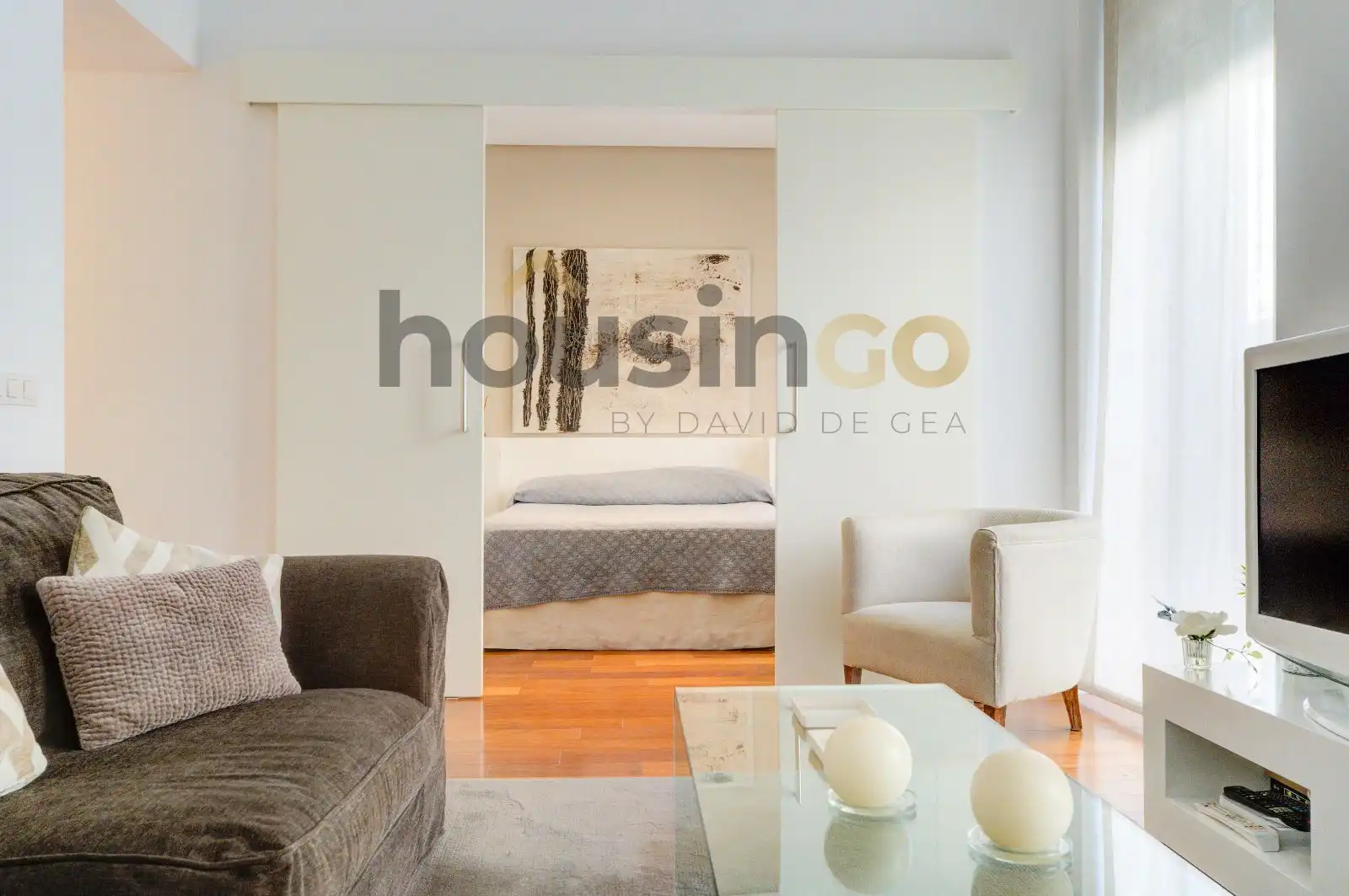 Living room of Flat for sale in  Madrid Capital  with Air Conditioner, Heating and Parquet flooring