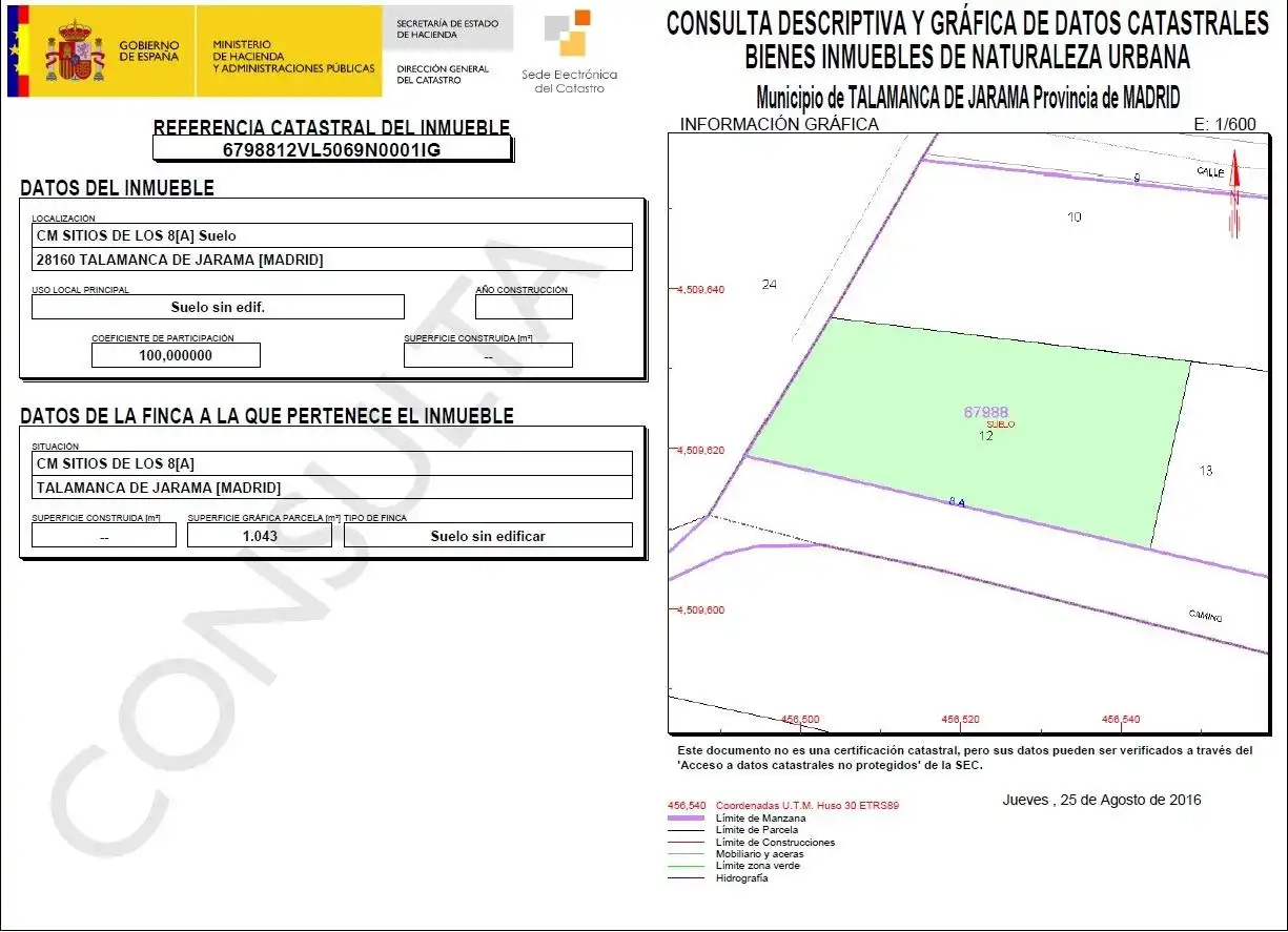 Terreny industrial en venda en Talamanca de Jarama
