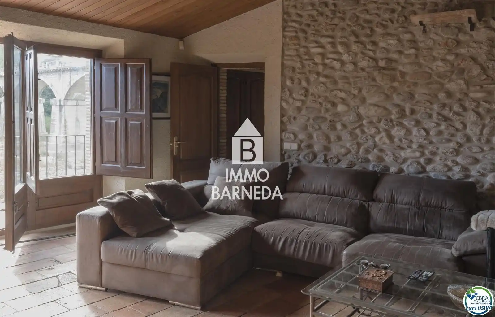 Wohnzimmer von Haus oder Chalet zum Verkauf in Sant Miquel de Fluvià mit Klimaanlage, Heizung und Privatgarten