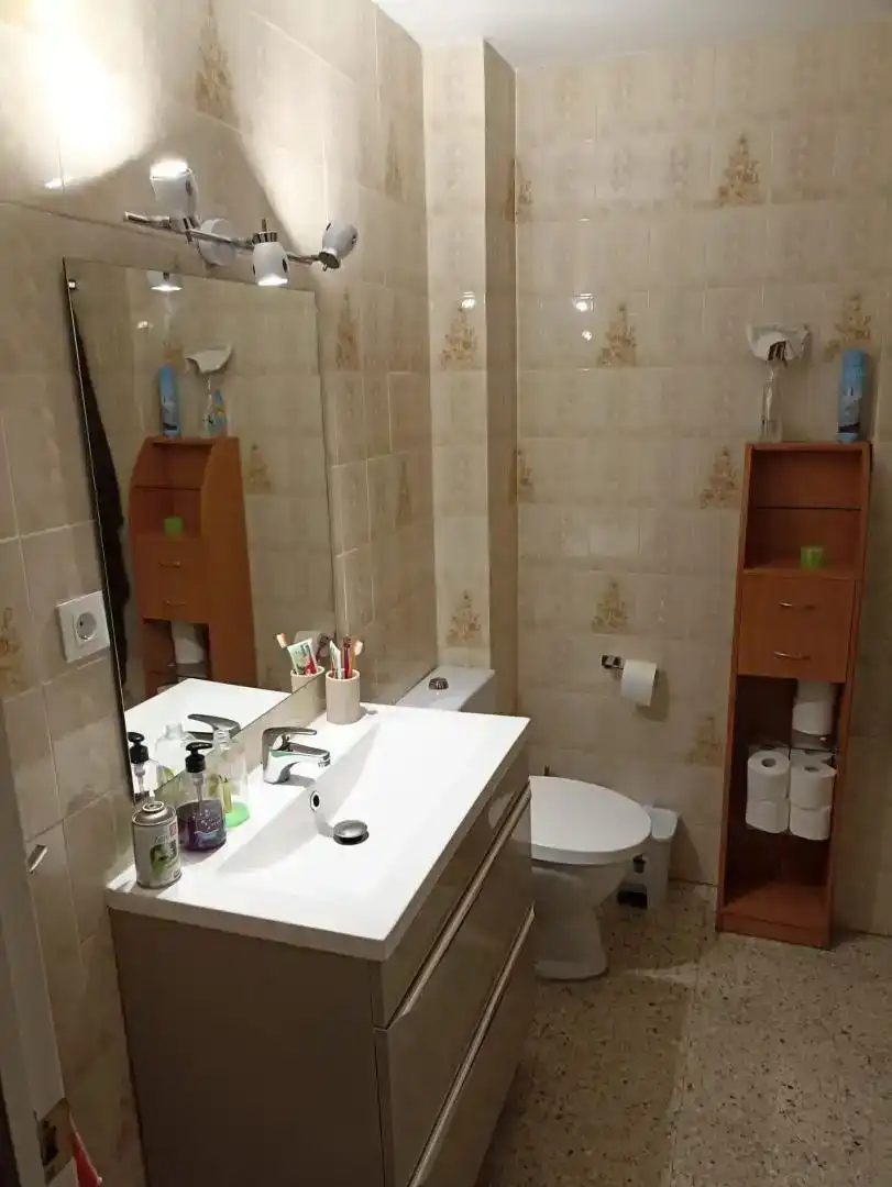 Bany de Apartament per a compartir en Granada amb Parquet, Moblat i Balcó