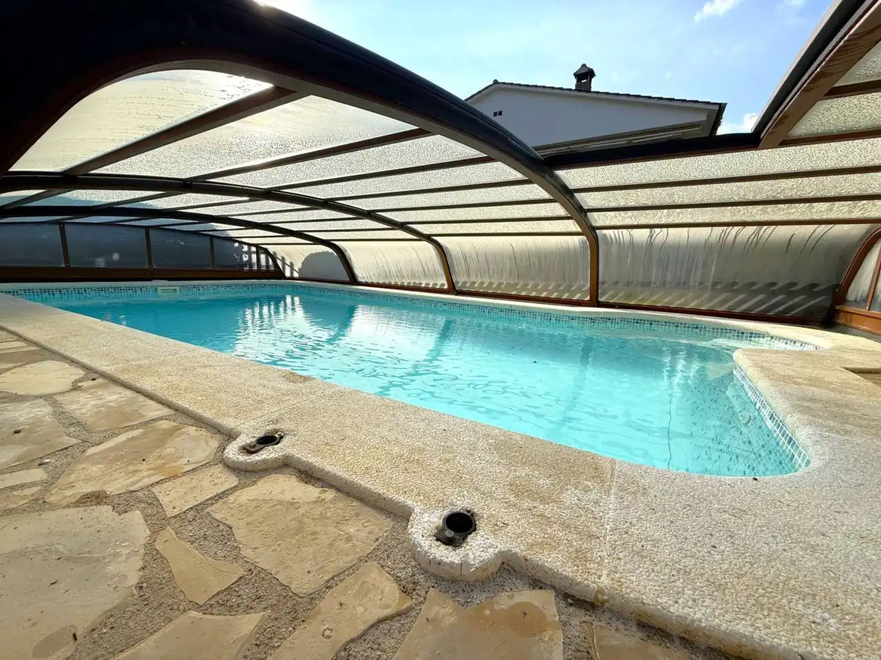 Swimming pool of Houses for sale in Riells i Viabrea  with Air Conditioner, Heating and Private garden