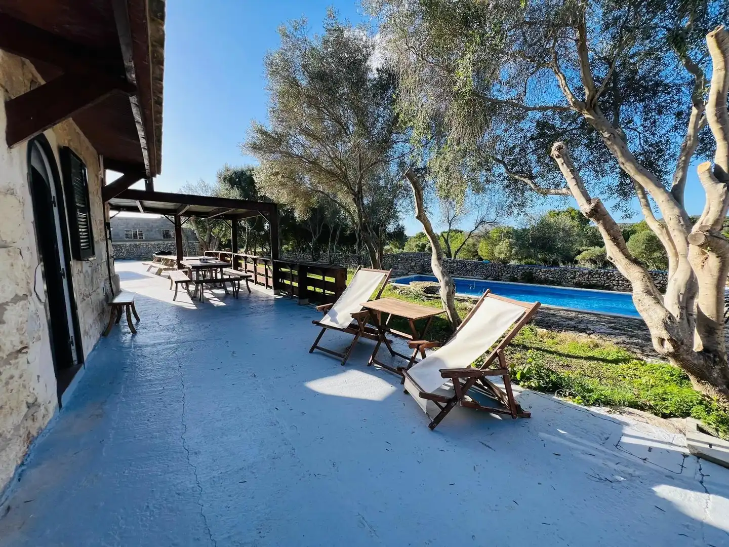 Terraza de Finca rústica en venta en Alaior con Aire acondicionado, Jardín privado y Piscina