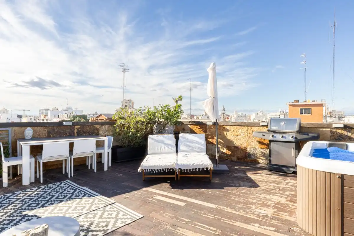 Terraza de Ático de alquiler en Valencia con Aire acondicionado, Calefacción y Terraza