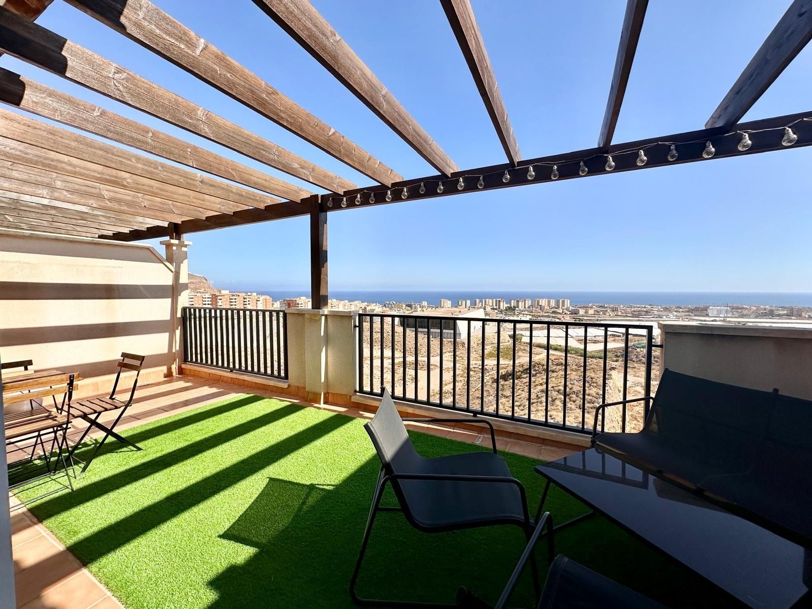 Terrace of Flat to rent in Roquetas de Mar  with Air Conditioner, Heating and Terrace