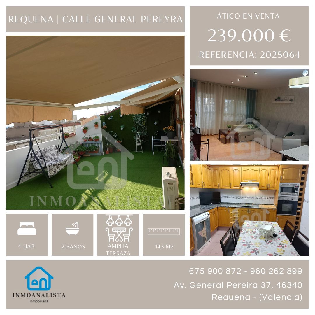 Jardí de Àtic en venda en Requena amb Aire condicionat, Calefacció i Terrassa