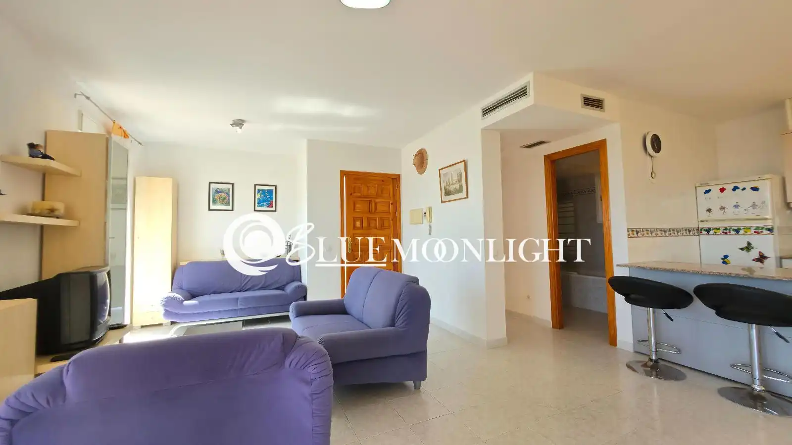 Sala de estar de Dúplex en venta en Peñíscola / Peníscola con Aire acondicionado, Calefacción y Jardín privado