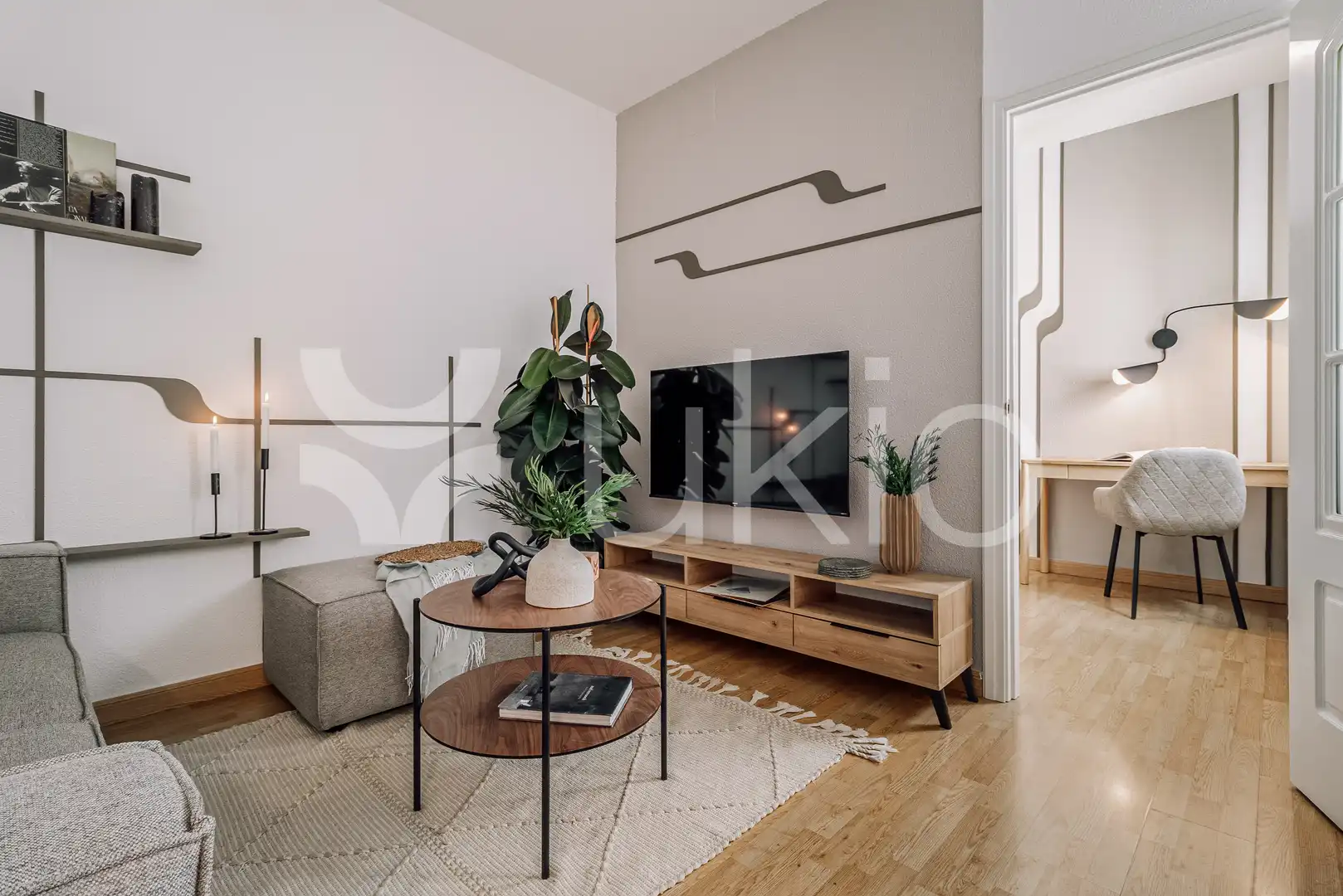 Sala de estar de Apartamento de alquiler en Madrid con Aire acondicionado, Calefacción y Amueblado