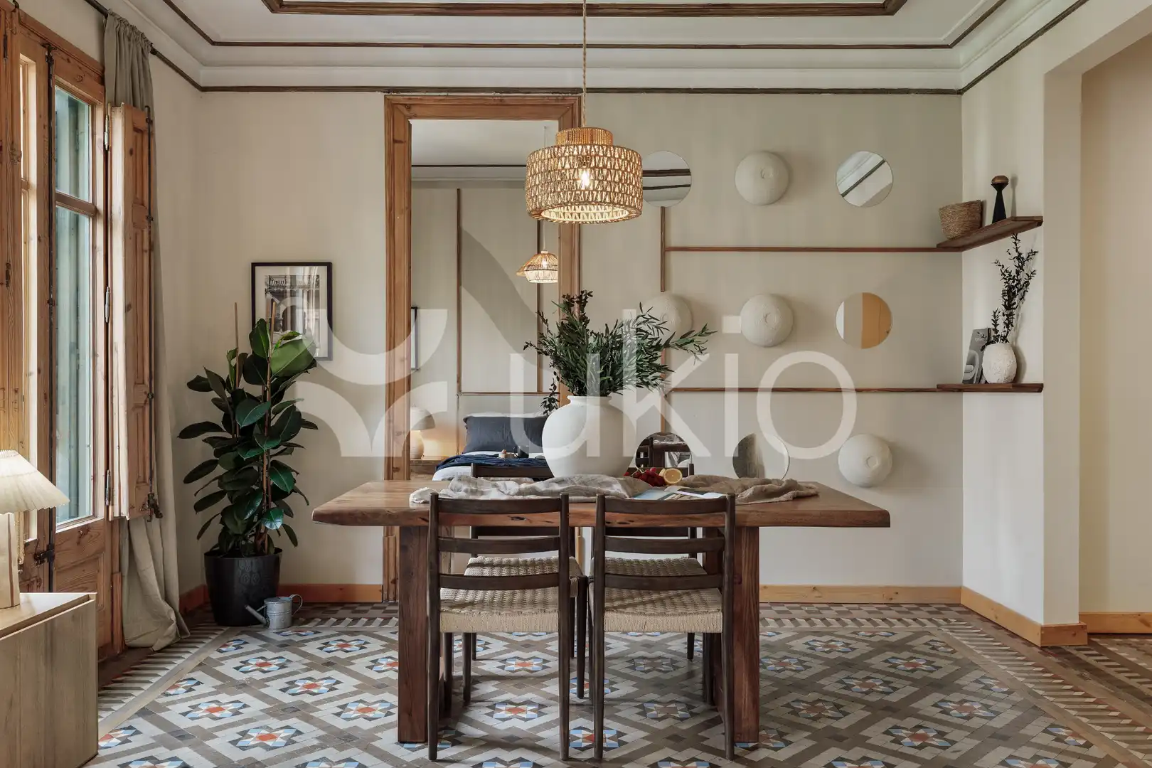 Comedor de Apartamento de alquiler en Barcelona con Aire acondicionado, Calefacción y Terraza