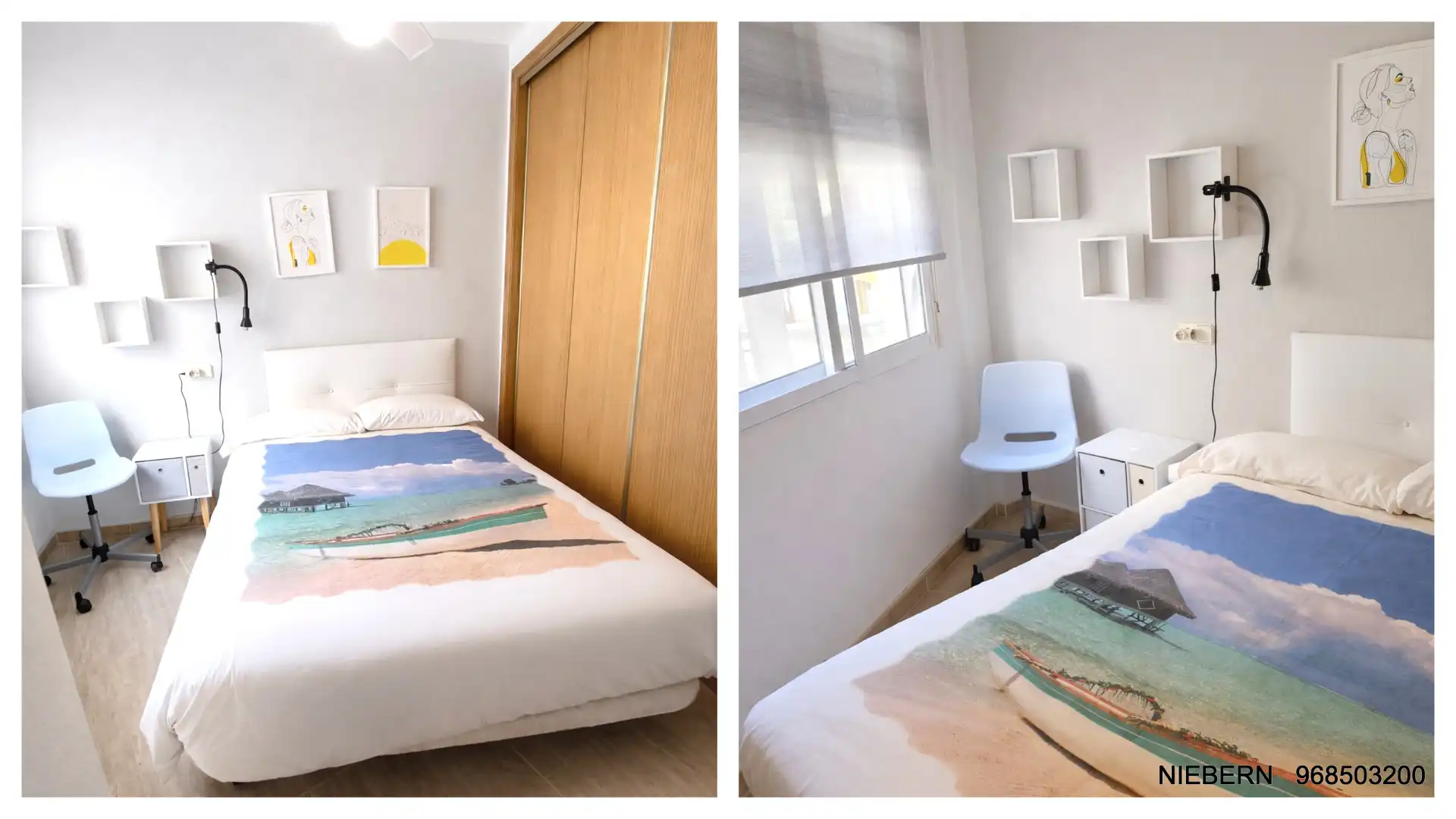 Schlafzimmer von Einfamilien-Reihenhaus zur Miete in La Unión mit Klimaanlage, Terrasse und Möbliert