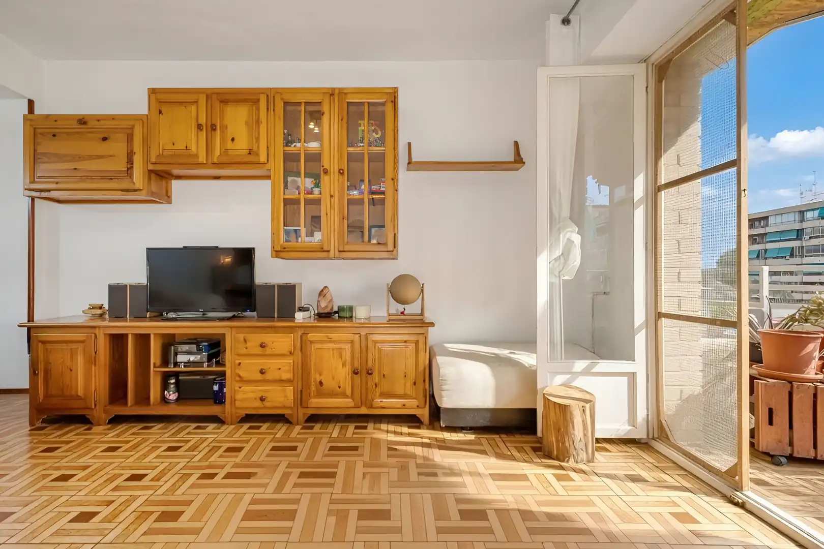 Wohnzimmer von Wohnung zum Verkauf in Mutxamel mit Parkett, Terrasse und Möbliert