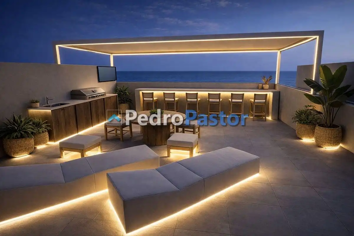 Terrasse von Dachboden zum Verkauf in Dénia mit Klimaanlage, Heizung und Privatgarten