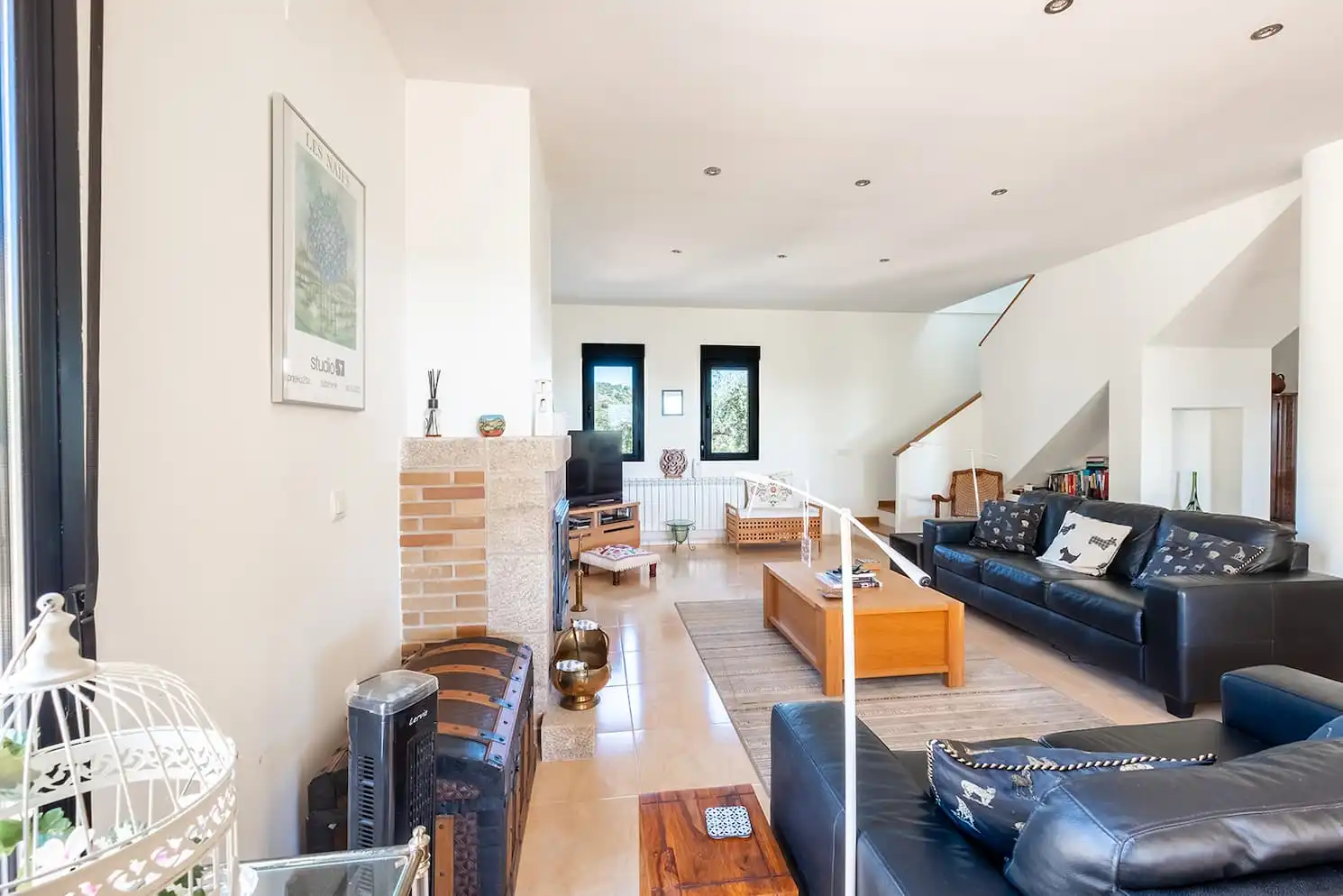 Sala de estar de Finca rústica en venta en Montánchez con Aire acondicionado, Calefacción y Jardín privado